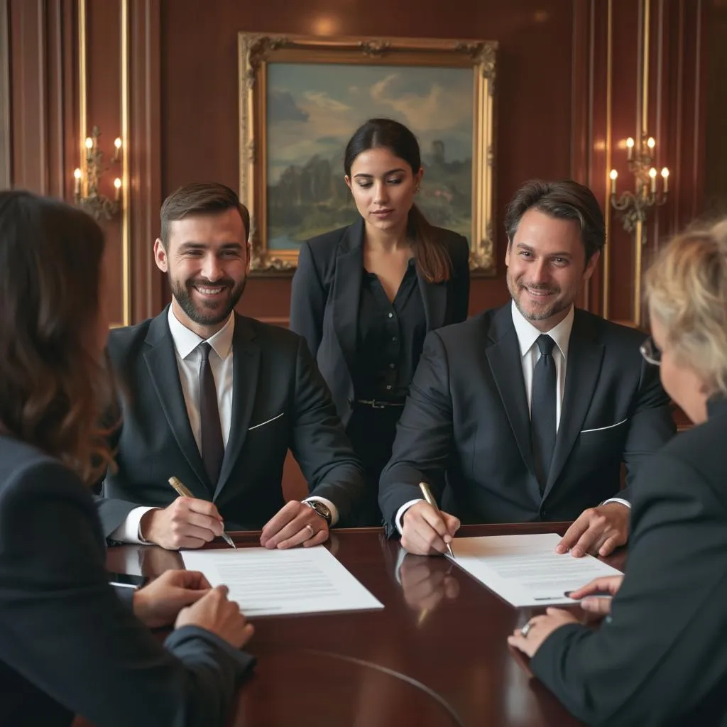 Firma de acuerdo importante con cliente corporativo